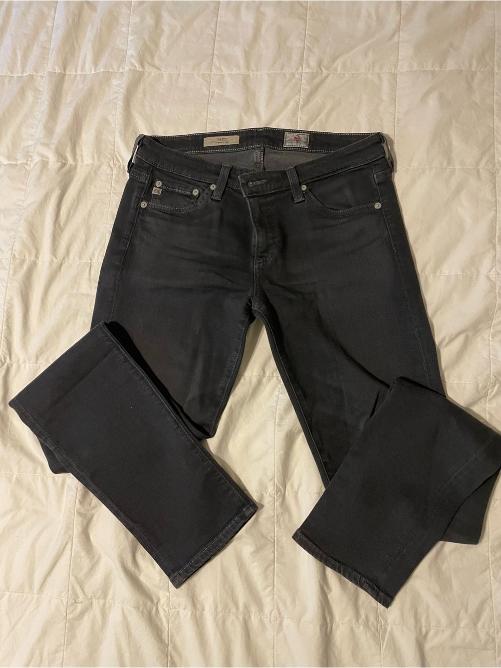 AG Adriano Goldschmied Women's The Stilt Cigarette Leg Jeans in Dark Grey